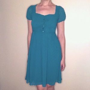 Max + Ash Turquoise Swiss Dot Dress Size Medium